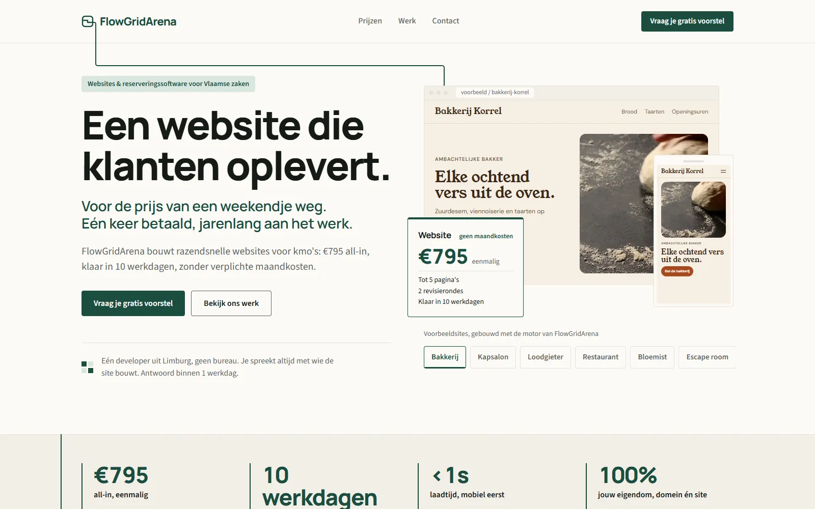 Homepage van flowgridarena.be